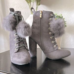 Catherine Malandrino Gray Heeled Booties - Size 6.5